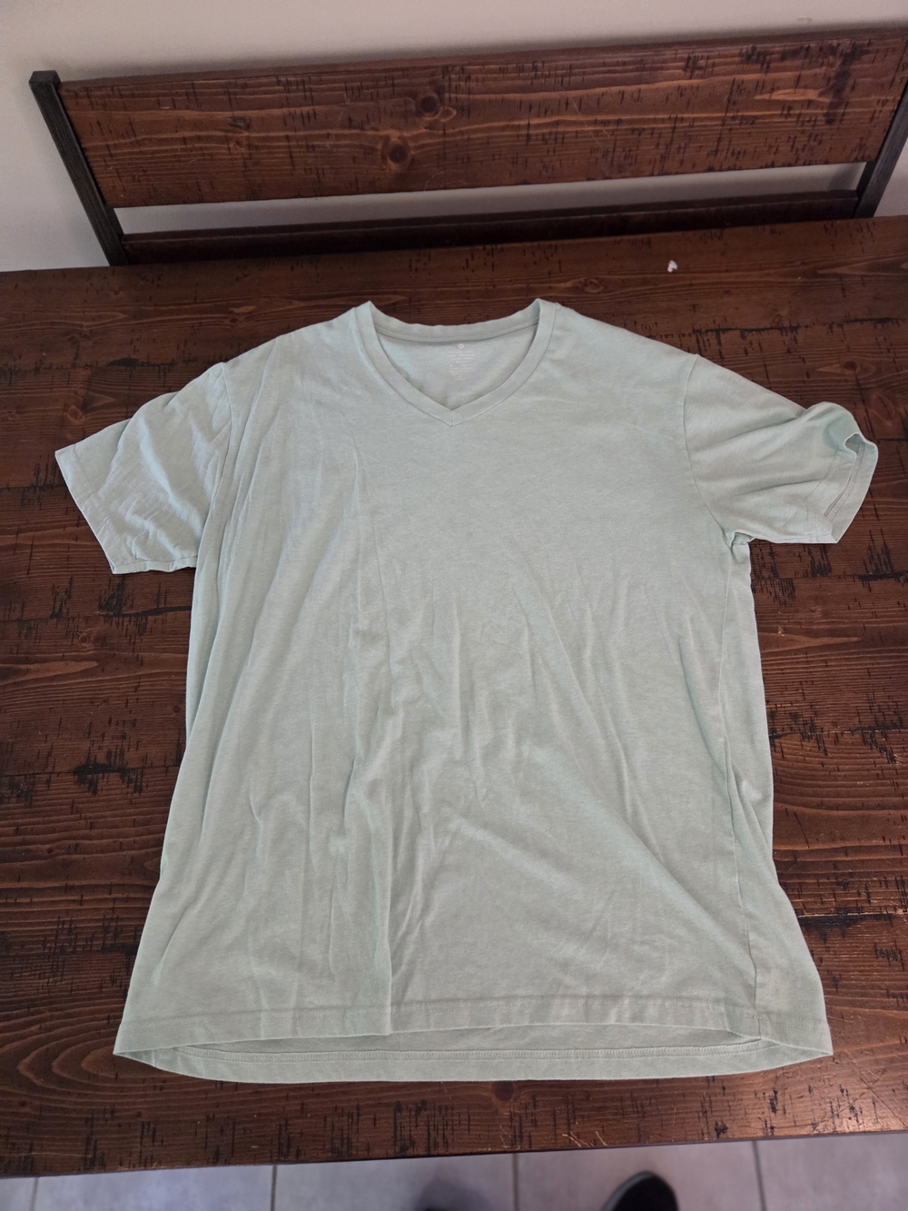 Men's V-Neck Short Sleeve Shirt in Light Mint
